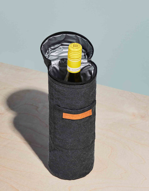Load image into Gallery viewer, Insulated Wine &amp; Spirits Cooler Tote Ebony
