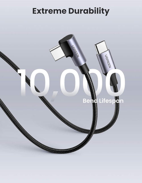 Load image into Gallery viewer, 60W USB C to USB C Cable 2Pack Right Angle USB C Fast Charging Cable Compatible with Iphone 15/15 Plus/15 Pro/15 Pro Max/Macbook Pro/Ipad Pro/Samsung Galaxy S23/S22/Z Fold/Z Flip Etc. 6.6FT

