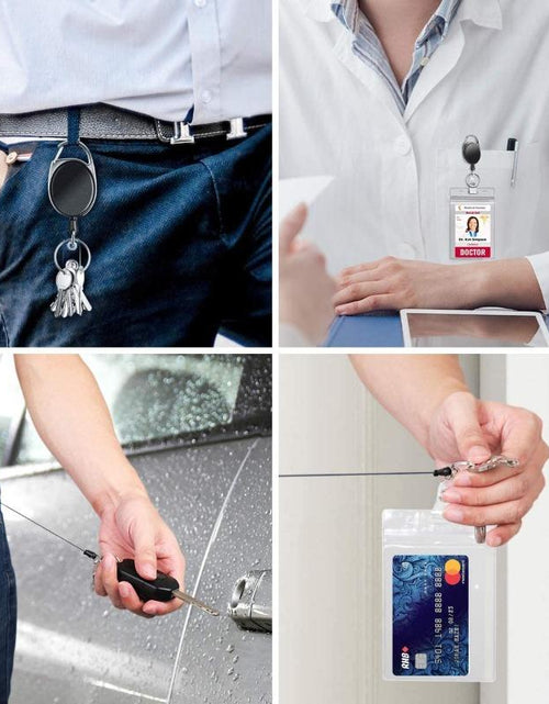 Load image into Gallery viewer, Retractable hoo(key) Keychain Holder and Waterproof Badge ID Card Holder
